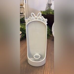 Vintage White porcelain candle wall sconce.